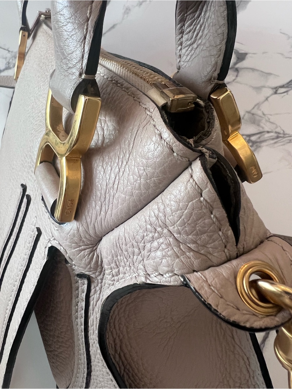 Chloe Marcie Leather Satchel - Picture 5 of 12